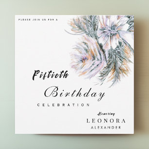 Watercolor Peony Flowers ANY Birthday Party Invitation