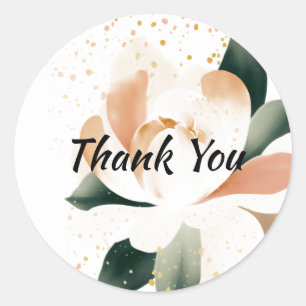 Watercolor Peony Gold Speckled Sticker