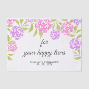 Watercolor Peony Happy Tears Wedding  Tissue Paper