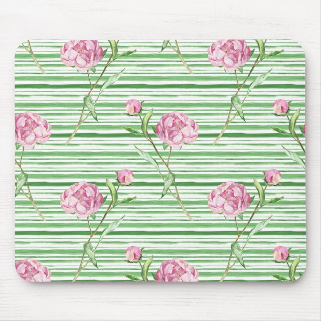watercolor peony mouse mat (Front)