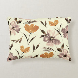 Watercolor peony poppy, abstract floral pattern. decorative cushion