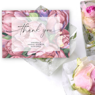 Watercolor peony roses - thank you bridal shower 