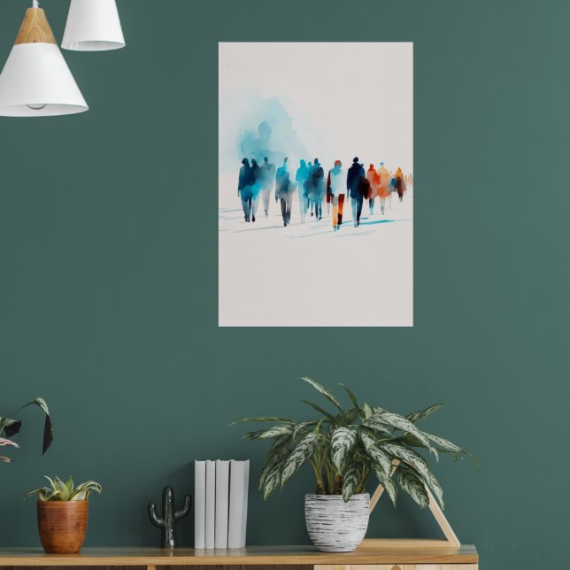 Watercolor people art poster (Living Room 1)
