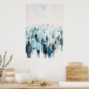 Watercolor people art poster