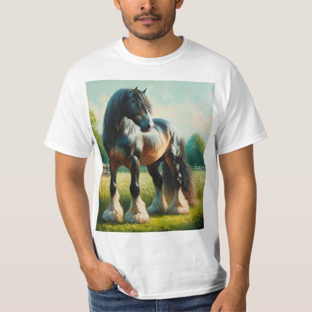 Watercolor percheron horse T-Shirt (Front)