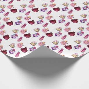 Watercolor Perfume Bottles Wrapping Paper