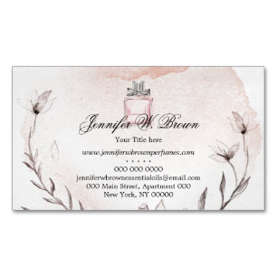 Watercolor Perfume Fragrance Magnetic Business Card