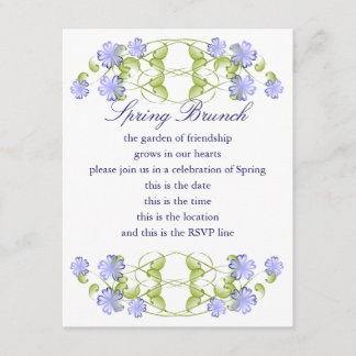 Watercolor Periwinkle Blooms Invitation