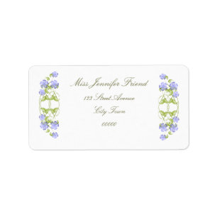 Watercolor Periwinkle Blooms Label