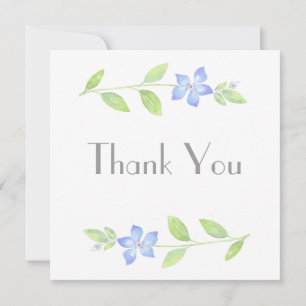 Watercolor Periwinkle Flower Thank You Card