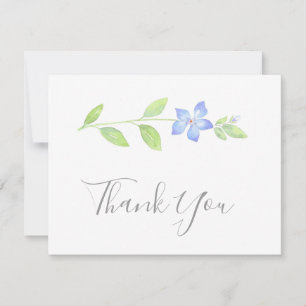 Watercolor Periwinkle Flower Thank You Card