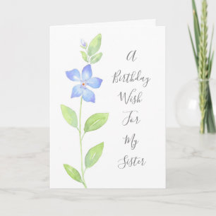  Watercolor Periwinkle (Vinca) Flower Card