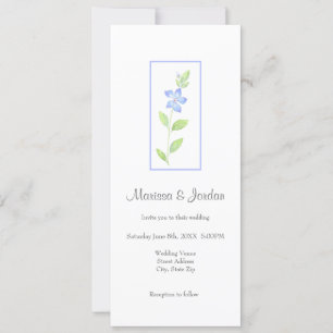 Watercolor Periwinkle (Vinca) Flower Invitation