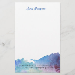 watercolor personal stationary stationery