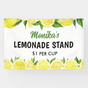 Watercolor Personalised Lemonade Stand Banner