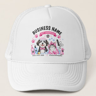 Watercolor Personalised Pet Grooming Trucker Hat