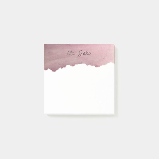 WATERCOLOR PERSONALIZED sticky notes (Front)