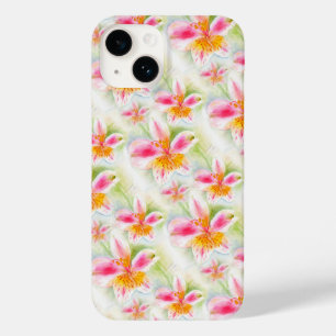 Watercolor Peruvian Lily Alstroemeria iPhone case