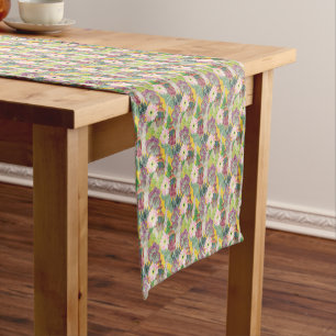 Watercolor Peruvian Woman & Llama Pattern Short Table Runner