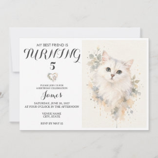 Watercolor Pet Birthday Invitation