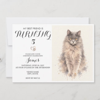Watercolor Pet Birthday Invitation