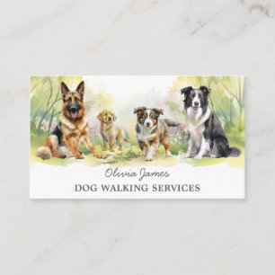 Watercolor Pet Care Dog Business Card