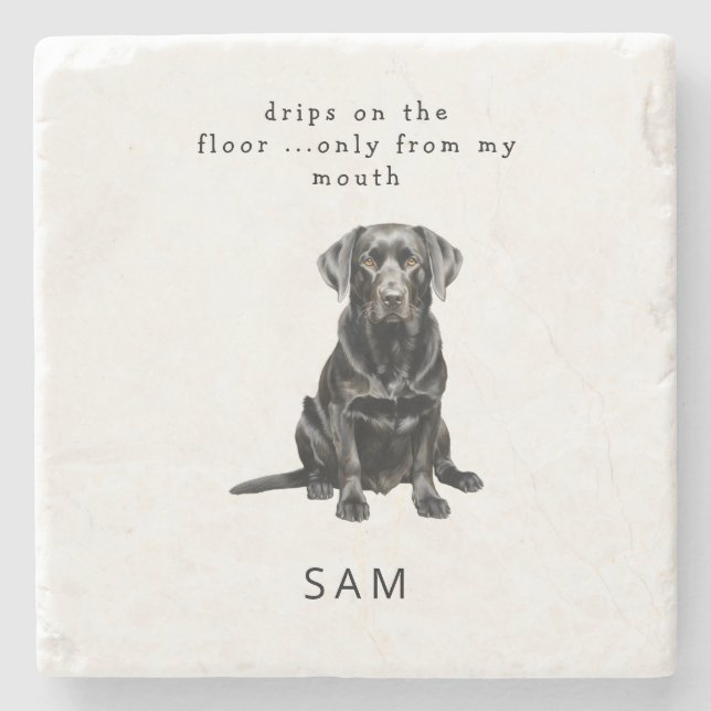 Watercolor Pet Funny Personalised Stone Coaster (Front)