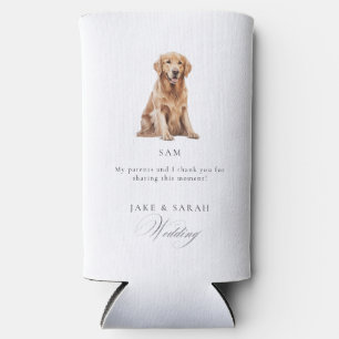 Watercolor Pet Funny Wedding Favour Seltzer Can Cooler