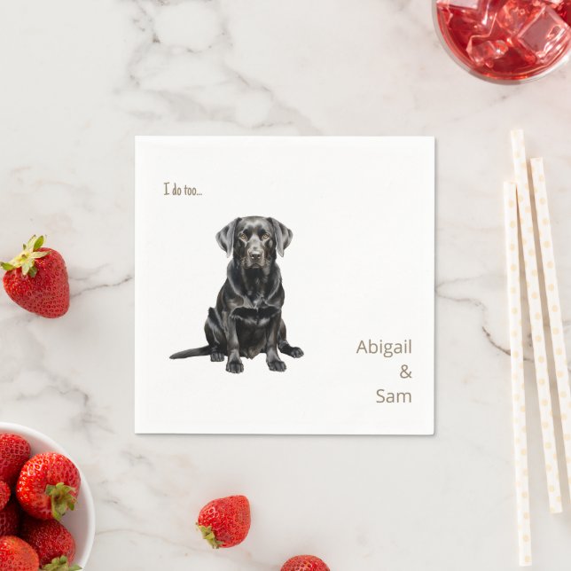 Watercolor Pet Image III Wedding Napkin (Insitu)