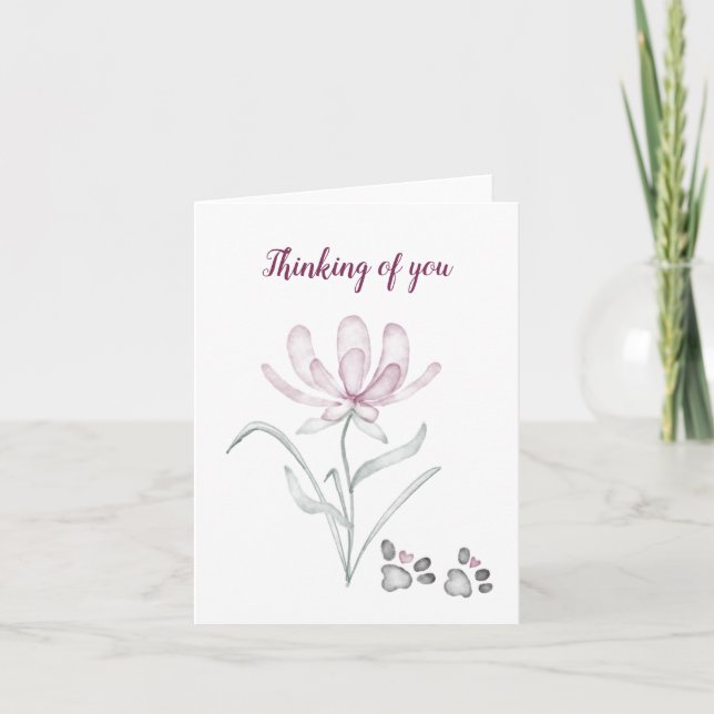 Watercolor Pet Loss Sympathy Card (Front)