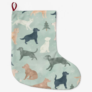 Watercolor Pet Silhouette Christmas Stocking
