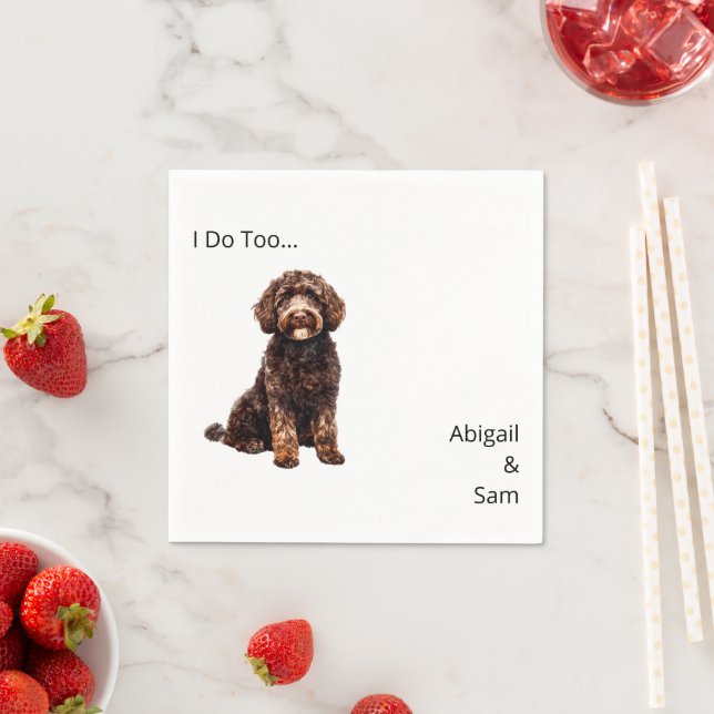 Watercolor Pet Wedding  Napkin (Insitu)