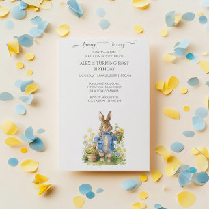 Watercolor Peter Rabbit Birthday Invitation