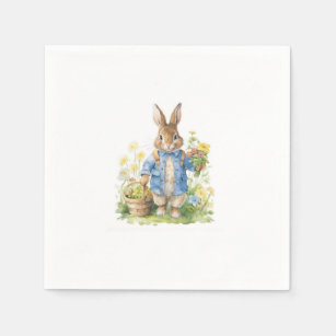 Watercolor Peter Rabbit Birthday Napkin