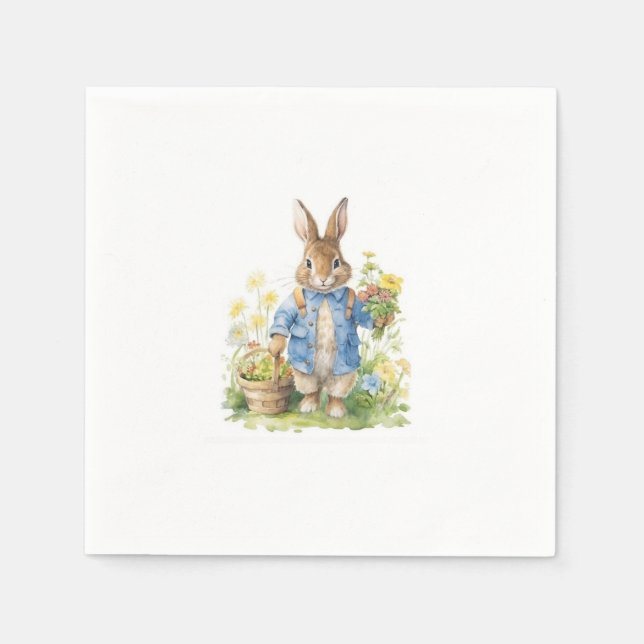Watercolor Peter Rabbit Birthday Napkin (Front)