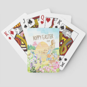 Watercolor Peter the Rabbit Easter Egg Spring  Playing Cards
