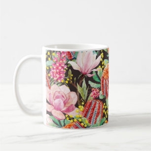 Watercolor pettern tropical Australian plants Bank Coffee Mug