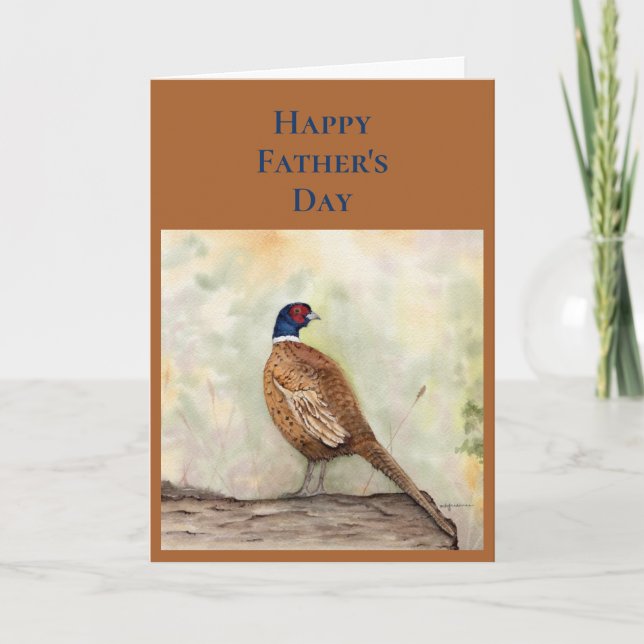 Watercolor Pheasant Father's Day Card (Front)