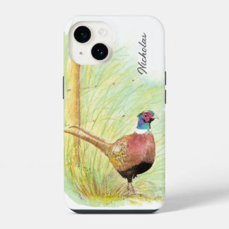 Watercolor Pheasant Game Bird Wildlife Nature Art iPhone 14 Case
