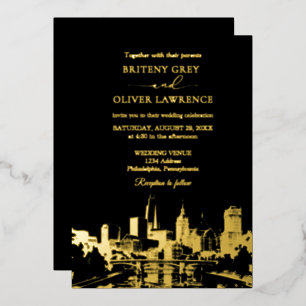 Watercolor Philadelphia Pennsylvania City Wedding