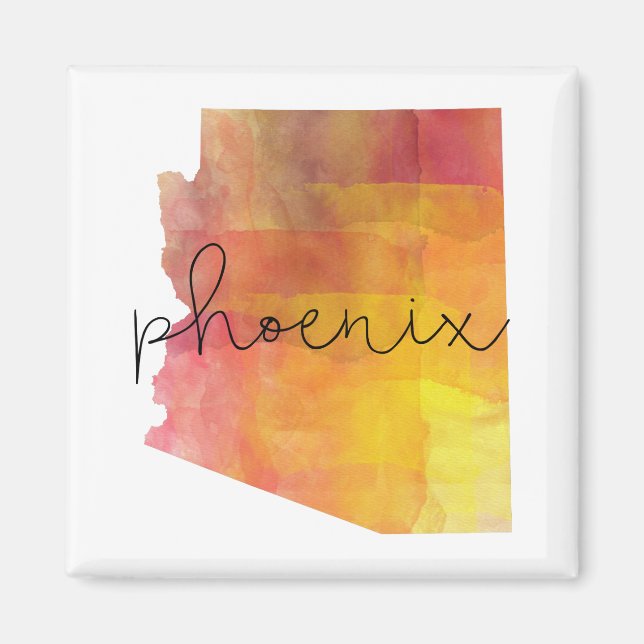 Watercolor Phoenix Arizona Magnet (Front)