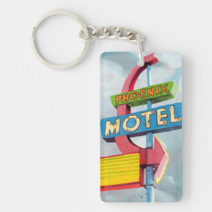Watercolor Phoenix Motel Key Ring