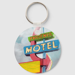 Watercolor Phoenix Motel Key Ring