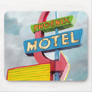 Watercolor Phoenix Motel Mouse Mat