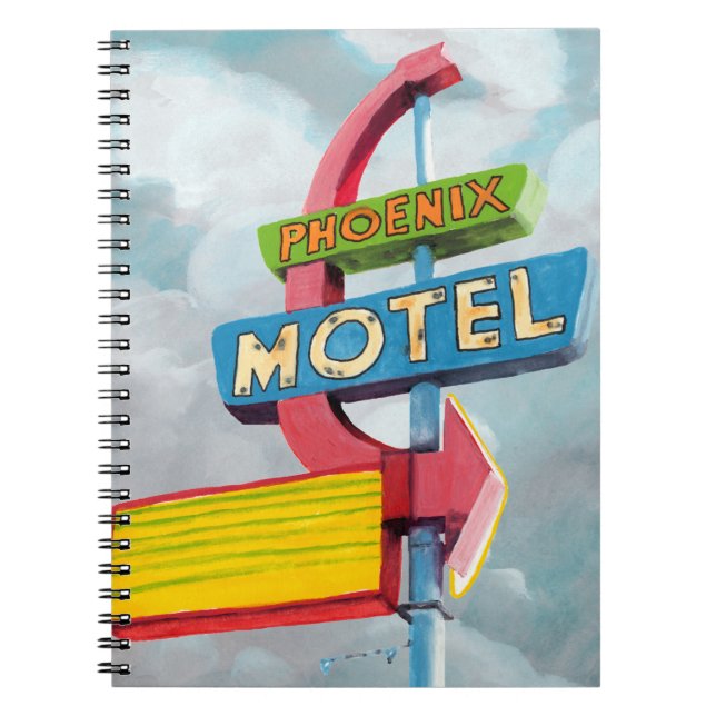 Watercolor Phoenix Motel Notebook (Front)