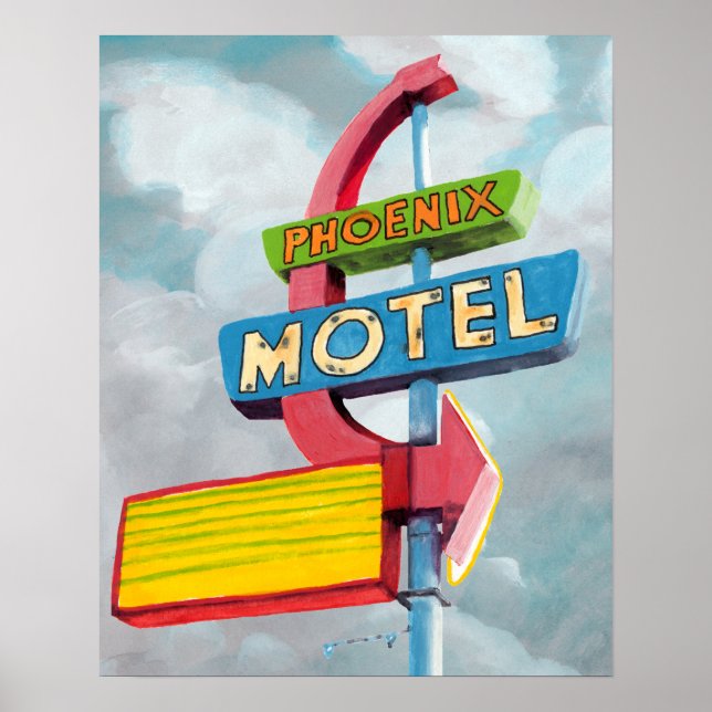 Watercolor Phoenix Motel Poster (Front)