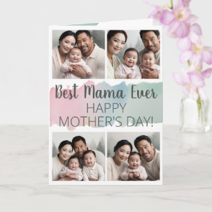 Watercolor Photo Collage Mother's Day Card for Mum