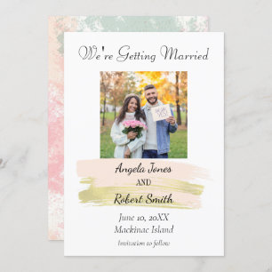 Watercolor Photo Save the Date Invitation