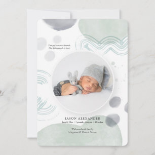 Watercolor Photo Spot Birth Announcement