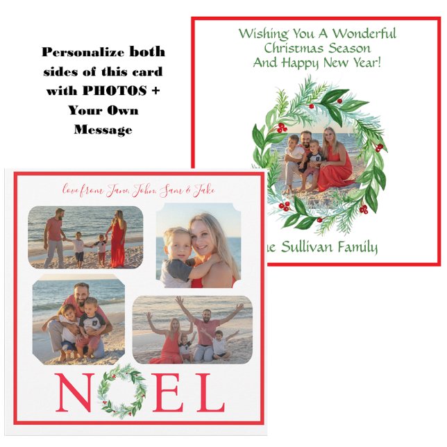 Watercolor PHOTOS Christmas Holiday Wreath NOEL (Creator Uploaded)